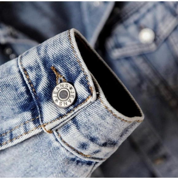 π Distressed denim jacket with pearls and rhinestones π - Picture 6 of 10